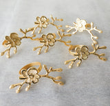 Metal Flower Napkin Rings 6 Pcs Set
