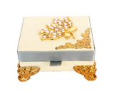 Lotus Leather Coin Box With Legs