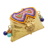 Metal Coin Purse With Beadwork
