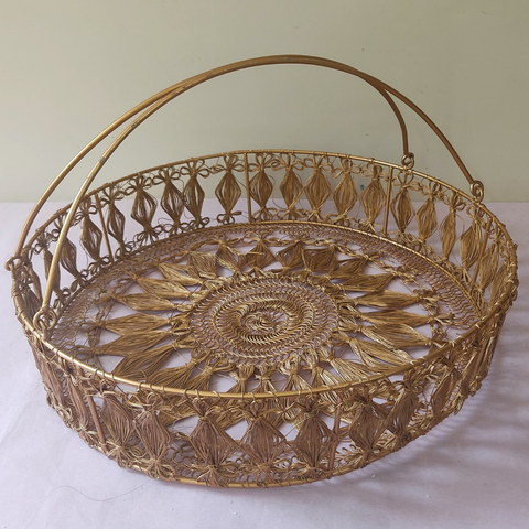 Crochet Weave Metal Basket - Big