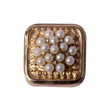 Pearl Broach Metal Coin Box