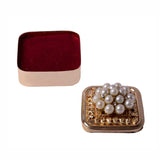 Pearl Broach Metal Coin Box