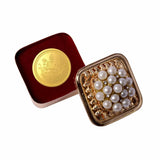 Pearl Broach Metal Coin Box
