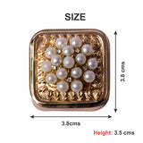 Pearl Broach Metal Coin Box
