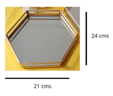 Hexagon Mirror Tray Small