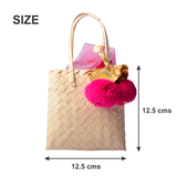 Pom Pom Tassel Cane Bags- Set of 2
