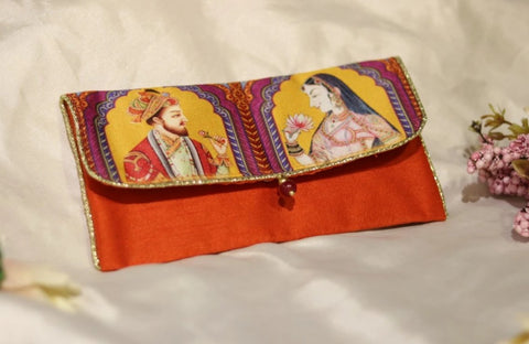 Mughal Raja Rani Fabric Envelope