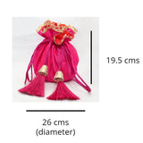 Silk Gota Round Pouch