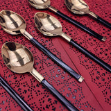 Gold & Black Mina Spoon 6 Pcs Set