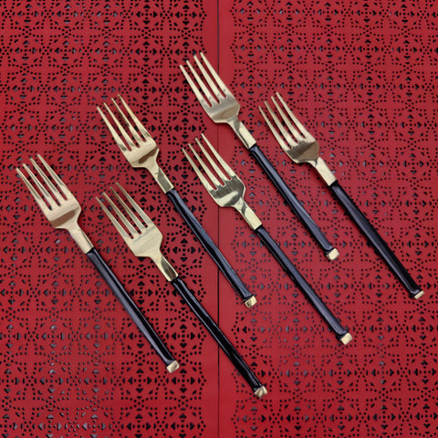 Gold & Black Mina Fork 6 Pcs Set
