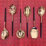 Gold & Black Mina Serving Spoon 6 Pcs Set