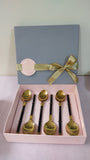 Gold & Black Mina Spoon 6 Pcs Set