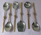 Gold & Silver Serving Spoon 6 Pcs Set