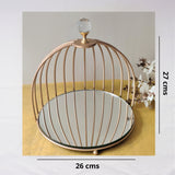 Half Cut Cage Platter With Crystal Knob
