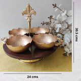 Wooden Stand with 4 Bowl Set
