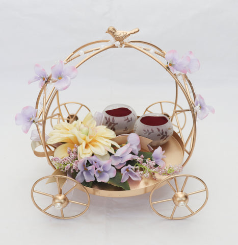 Decorative Metal Cart Engagement Ring Platter
