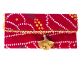 Bandhani Envelope, Gifting envelope, Bandhani Fabric, Red Bandhani Envelope