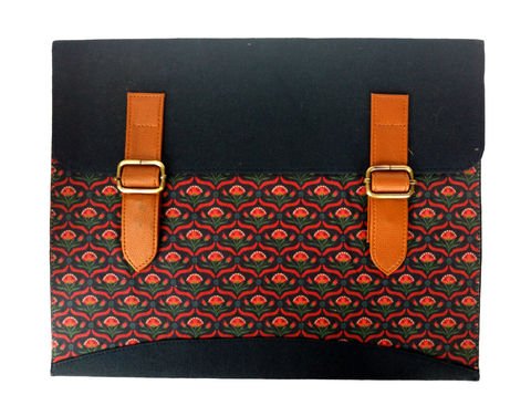 Black Flower Document Folder