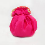 Silk Gota Round Pouch