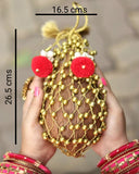 Gold Bead Mesh Decorative Coconut Cover