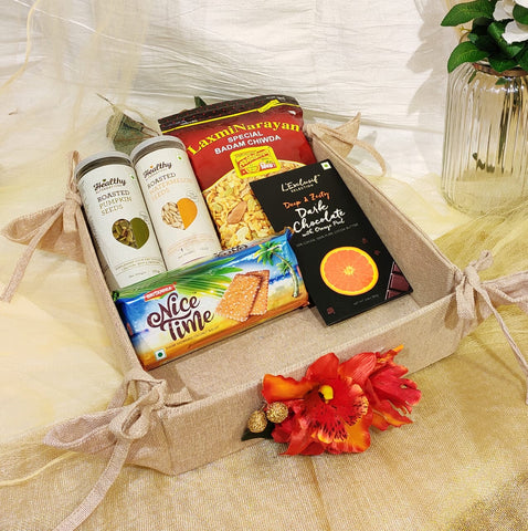 Collapsible printed jute tray - Room Hamper