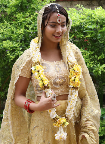Yellow Roses and Gajra Artifical Varmala