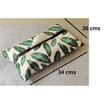 Ecru-Leaves Tissue Box Cover
